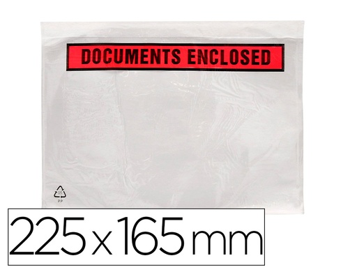 [2072387] Q-CONNECT - SOBRE AUTOADHESIVO PORTADOCUMENTOS MULTILINGUE 225X165 MM SIN VENTANA PAQUETE DE 100 UNIDADES (Ref.KF21729)