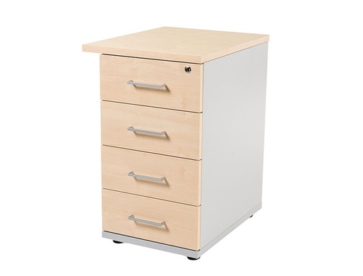 [9150647] ROCADA - CAJONERA CON CUATRO CAJONES SERIE STORE 60X50X72 CM ACABADO AB01 ALUMINIO/HAYA (Ref.4005AB01)