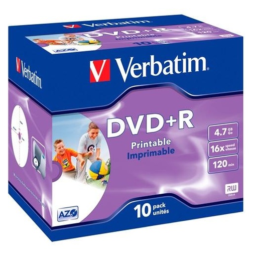 [1319758] VERBATIM - Dvd+R Advanced azo Caja 10 16X 4.7GB (CANON L.P.I. 2,1€ Incluido) (Ref.43508)