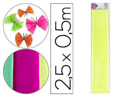 [2078483] LIDERPAPEL - PAPEL CRESPON 50 CM X 2,5 M 34G/M2 AMARILLO FLUORESCENTE (Ref.CP36)