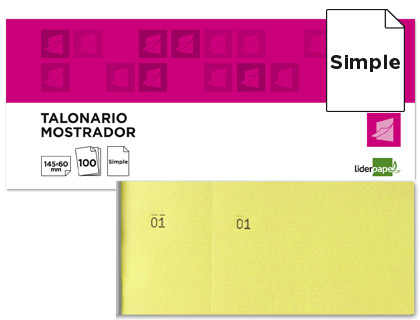 [2022961] LIDERPAPEL - TALONARIO MOSTRADOR 60X145 MM AMARILLO CON MATRIZ (Ref.TL01)