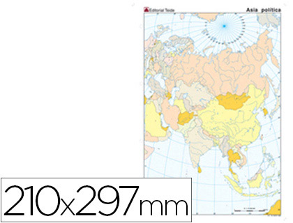 [2024587] MAPA MUDO COLOR DIN A4 ASIA -POLITICO 