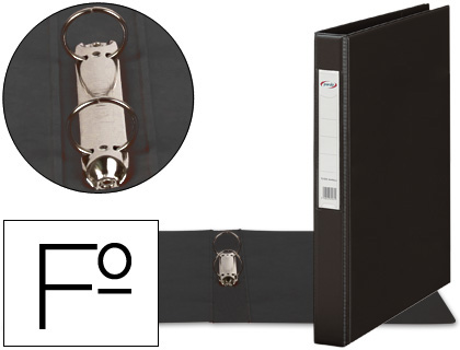 [2031319] PARDO - CARPETA 2 ANILLAS 25 MM PLASTICO FOLIO NEGRO (Ref.242501)