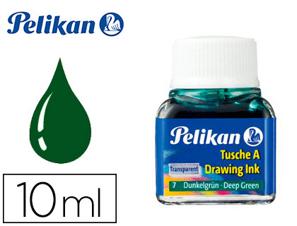 [9090205] PELIKAN - TINTA CHINA VERDE OSCURO N.7 FRASCO 10 ML (Ref.201566)