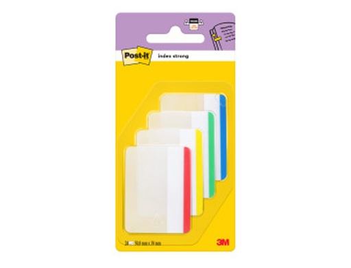 [9037982] POST-IT - Indices adhesivos TABS Blister 6 ud 4 colores/ud 51X38 Colores surtidos Rígidos (Ref.70071425006)