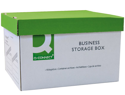 [2077401] Q-CONNECT - CAJON Cartón PARA 3 CAJAS Archivador Definitivo A4 LOMO DE 100 MM MONTAJE MANUAL MEDIDAS INTERIOR 327X387X250MM (Ref.KF21660)