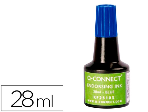 [2052390] Q-CONNECT - TINTA TAMPÓN AZUL -FRASCO DE 28 ML (Ref.KF25103)
