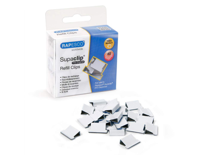 [2154321] RAPESCO - Supaclips capacidad 40 hojas color blanco caja de 100 unidades (Ref. 1314)