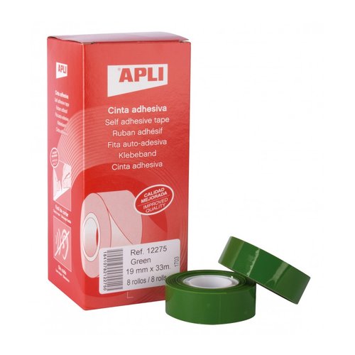 [2059374] APLI - CINTA ADHESIVA 33 MT X 19 MM COLOR VERDE (Ref.12275)