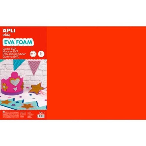 [9941287] APLI - GOMA EVA HOJA 40x60 cm ROJO PAQUETE de 5 (Ref.12756)