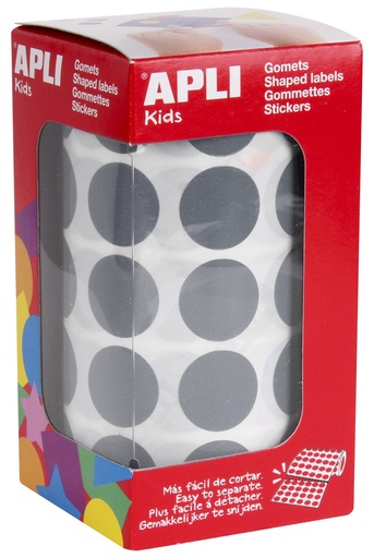 APLI - Rollo gomets redondos Ø 20 mm grises (Ref.16725)