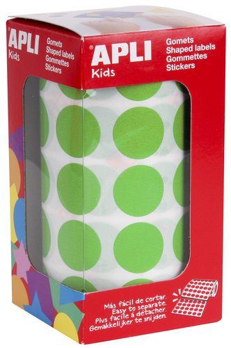 APLI - Rollo gomets redondos Ø 20 mm verdes claros (Ref.16724)