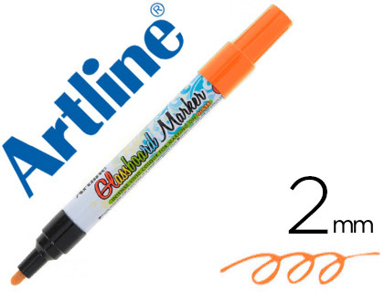 [2064194] ARTLINE - ROTULADOR GLASS MARKER ESPECIAL CRISTAL BORRABLE EN SECO O HUMEDO COLOR NARANJA FLUOR (Ref.EPG-4-NAR FLU)