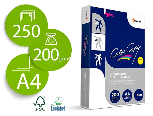 [2031679] COLOR COPY - PAPEL FOTOCOPIADORA GLOSSY DIN A4 200 GRAMOS PAQUETE 250 HOJAS (Ref.CCG-200-A4)
