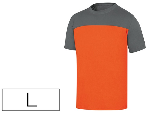 [2150085] DELTAPLUS - CAMISETA DE ALGODON COLOR GRIS NARANJA TALLA L (Ref.GENOAGRGT)