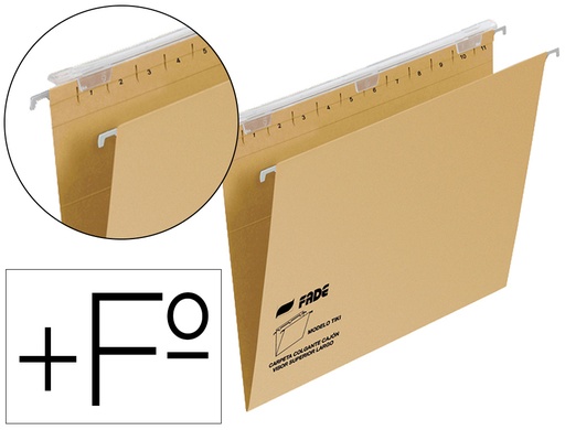 [9063108] FADE - Carpeta colgante Tiki Kraft Eco Kraft ECO Visor 290 mm Sistema continuo solapas (Ref.400064817)