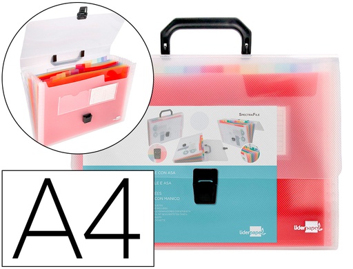 [2031821] LIDERPAPEL - CARPETA CLASIFICADOR FUELLE 45134 POLIPROPILENO A4 TRANSPARENTE SPECTRAFILE 13 DEPARTAMENTOS (Ref.CQ04)