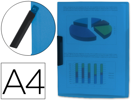 [2023006] LIDERPAPEL - CARPETA DOSSIER PINZA LATERAL 35482 POLIPROPILENO DIN A4 AZUL 30 HOJAS PINZA GIRATORIA (Ref.DP15)