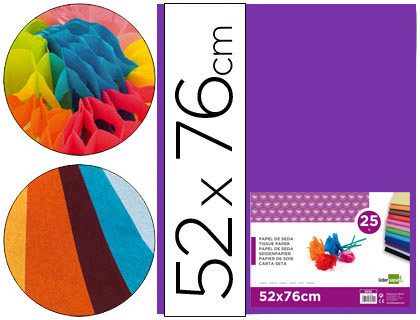 [2022235] LIDERPAPEL - PAPEL SEDA VIOLETA 52X76 CM 18 GR -PAQUETE DE 25 HOJAS (Ref.SE22)