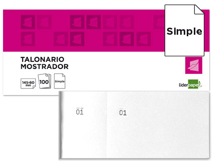 [2022956] LIDERPAPEL - TALONARIO MOSTRADOR 60X145 MM BLANCO CON MATRIZ (Ref.TL02)