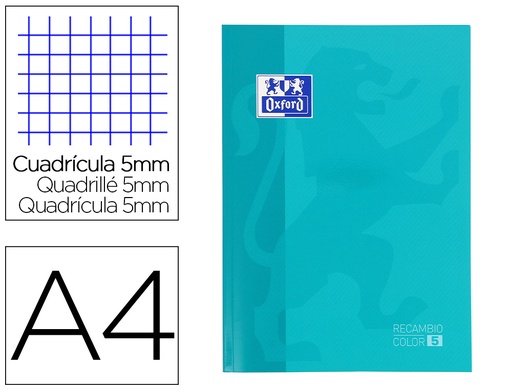 [9074061] OXFORD - Recambio de papel 80h A4 Cuadricula 5x5 (Ref.400045041)