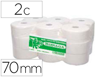 [2155835] Papel higienico jumbo 2/c celulosa blanca mandril 70 mm para dispensador kf16756 (Ref. 10220211)