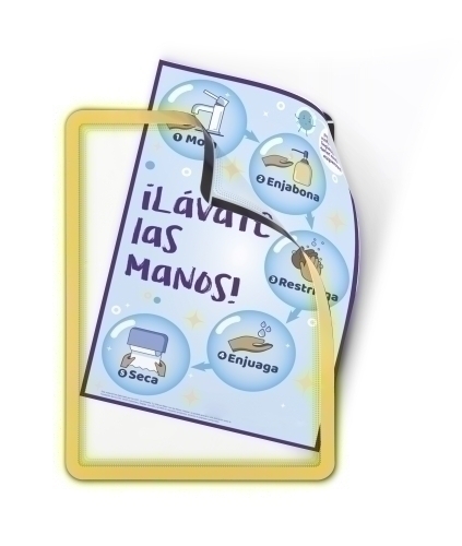 [9076180] TARIFOLD - Pack DE 2 MARCOS IMANTADOS DORSO ADHESIVO REPOSICIONABLE EN PVC FORMATO A4 AMARILLO (Ref.194954)