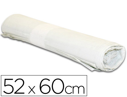 [2059926] BOLSA BASURA DOMESTICA BLANCA 52X60CM GALGA 70 ROLLO DE 20 UNIDADES (Ref.10020204)