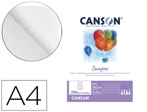 [9064842] CANSON - Bloc IMAGINE 50 HOJAS 200G. A4 (Ref.200006008)