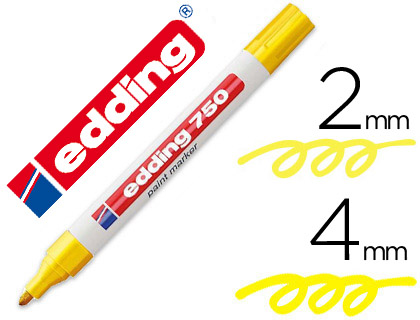 [9075363] EDDING - Marcador permanente 750 Punta conica Sistema bombeo Amarillo Hasta 400 º 750-05 (Ref.750-5)