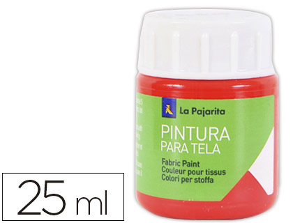 [2013569] LA PAJARITA - PINTURA PARA TELA ESCARLATA 25 ML (Ref.T-6)
