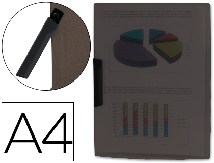 [2023008] LIDERPAPEL - CARPETA DOSSIER PINZA LATERAL 35485 POLIPROPILENO DIN A4 NEGRA 30 HOJAS PINZA GIRATORIA (Ref.DP17)