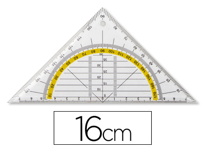 [2059099] LIDERPAPEL - ESCUADRA GEOMETRIA 16 CM PLASTICO CRISTAL (Ref.ES09)