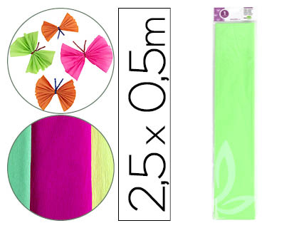 [2078484] LIDERPAPEL - PAPEL CRESPON 50 CM X 2,5 M 34G/M2 VERDE FLUORESCENTE (Ref.CP37)