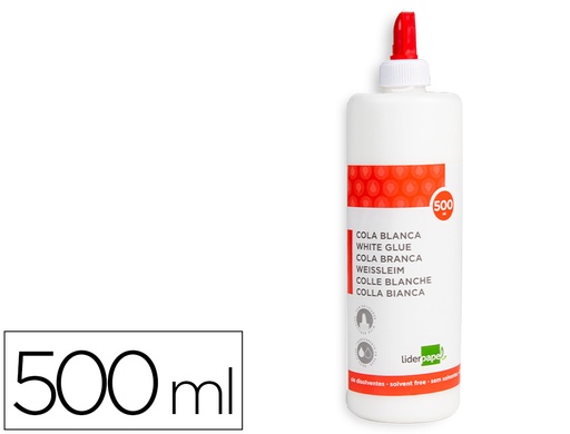 [2011449] LIDERPAPEL - Pegamento cola blanca lavable 500 ml (Ref. PG13)