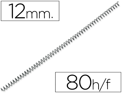[2064071] Q-CONNECT - ESPIRAL METALICO 64 5:1 12 MM 1MM CAJA DE 200 UNIDADES (Ref.KF04430)