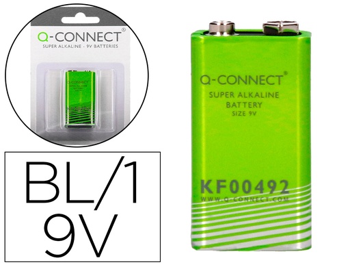 [2033652] Q-CONNECT - PILA ALCALINA 9 VOL. -BLISTER CON 1 PILA (Ref.KF00492)