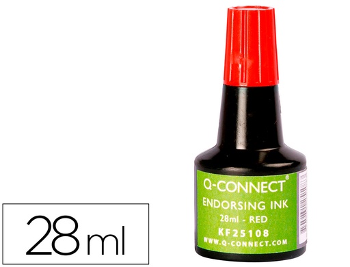 [2052392] Q-CONNECT - TINTA TAMPÓN ROJO -FRASCO DE 28 ML (Ref.KF25108)
