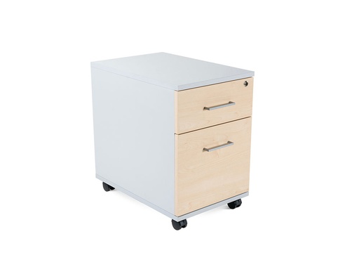 [9150639] ROCADA - CAJONERA CON DOS CAJONES SERIE STORE 58X40X59,5 CM ACABADO AB01 ALUMINIO/HAYA (Ref.4004AB01)