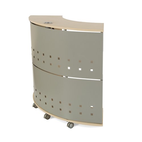 [9049417] ROCADA - Módulo de recepción circular serie Welcome 125x106x38 cm. Haya-aluminio (Ref.5100AA01)