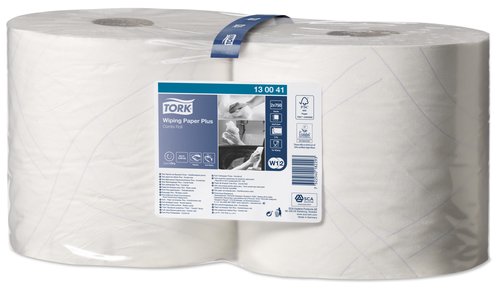 [1501962] TORK - Bobina papel industrial Pack 2 ud 350 m 750 servicios 2 capas Para W1 (Ref.130041)