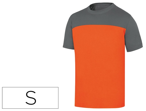 [2150083] DELTAPLUS - CAMISETA DE ALGODON COLOR GRIS NARANJA TALLA S (Ref.GENOAGRPT)