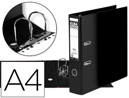[9072491] ELBA - Archivador de Palanca Rado Plast A4 Lomo 80mm Negro LC127XLBKBP (Ref.100022631)