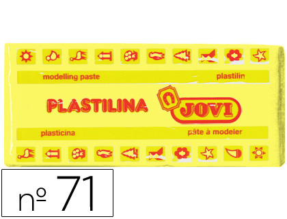 [2022136] JOVI - PLASTILINA 71 AMARILLO CLARO -UNIDAD -TAMAÑO MEDIANO (Ref.71-02)