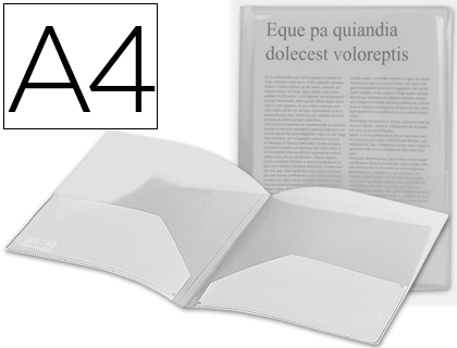 [2023003] LIDERPAPEL - CARPETA DOSSIER DOS BOLSAS 35584 POLIPROPILENODIN A4 INCOLORA (Ref.DB02)