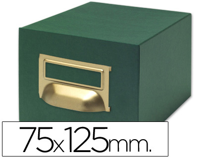 [2003602] LIDERPAPEL - FICHERO FICHAS TELA VERDE 500 FICHAS N.2 -TAMAÑO 75X125 MM (Ref.TV07)