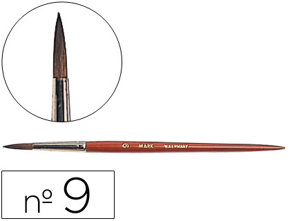 [2005977] LIDERPAPEL - PINCELES ACUARELA Nº 9 -VIROLA CROMADA PELO ENGOMADO (Ref.PI09)