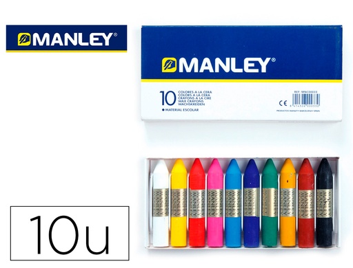 [9004477] MANLEY - Ceras Caja 10 ud Colores surtidos (Ref.MNC00033)