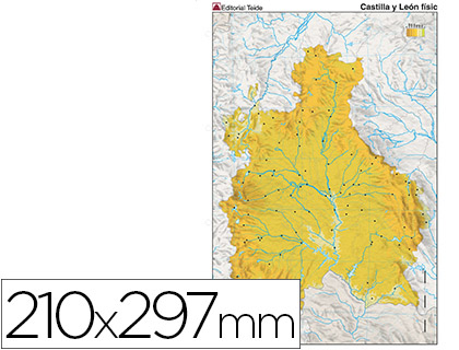 [2079431] MAPA MUDO COLOR DIN A4 CASTILLA-LEON FISICO (Ref.7228-5)