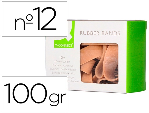 [2154525] Q-CONNECT - Bandas elasticas 100 gr 120x10 mm numero 12 (Ref. KF14648)